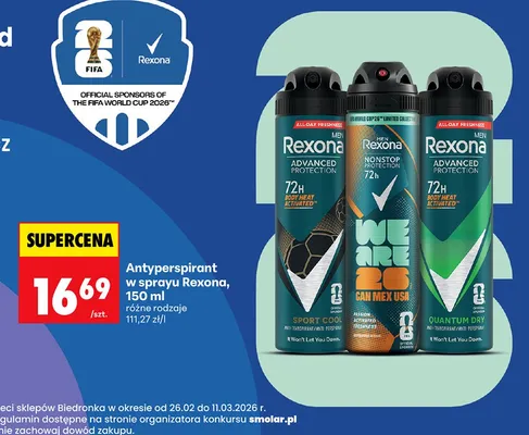 Antyperspirant w sprayu różne rodzaje promocja w Biedronka