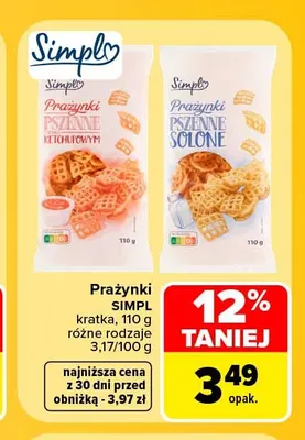 Prażynki pszenne solone Simpl promocja w Carrefour Market