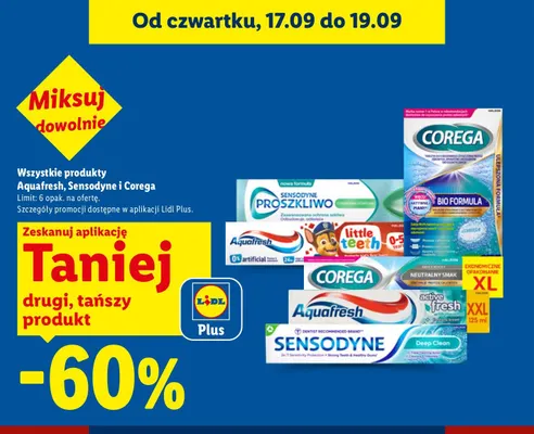 Pasta do zębów Proszkliwo codzienna ochrona Sensodyne promocja w Lidl