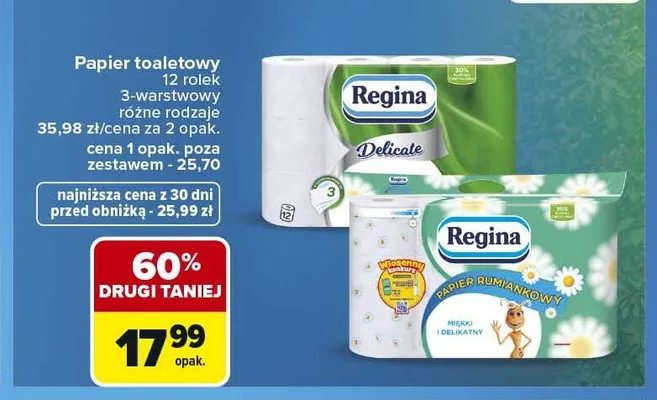 Papier toaletowy Regina 3-warstwowy promocja w Carrefour Market