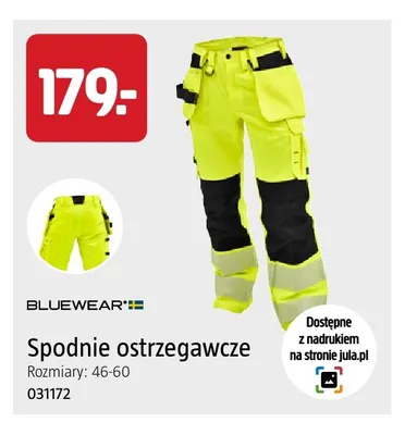 Spodnie ostrzegawcze Bluewear promocja w Jula