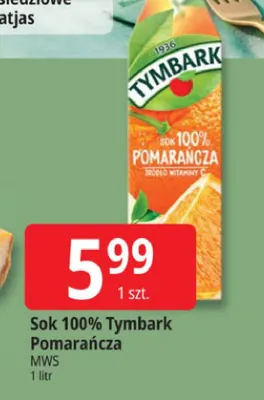 Sok 100% pomarańcza promocja w Leclerc