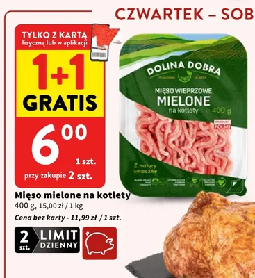 Mięso mielone na kotlety Dolina Dobra promocja w Intermarche