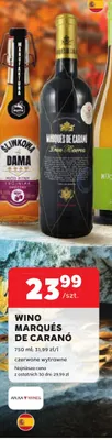 Wino czerwone Marqués de Caranó wytrawne promocja w Stokrotka