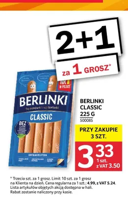 Parówki Berlinki Classic promocja w Selgros