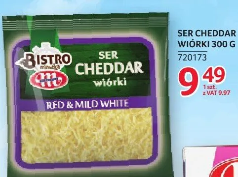 Ser Cheddar wiórki Bistro Mlekovita Red & Mild White promocja w Selgros