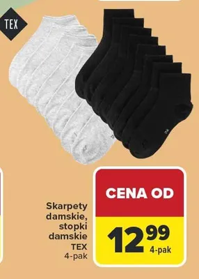 Skarpety damskie, męskie stopki 4-pak promocja w Carrefour