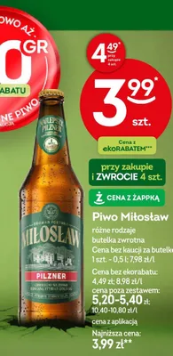 Piwo Miłosław Pilzner promocja w Żabka
