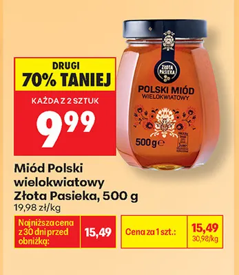 Miód wielokwiatowy Złota Pasieka promocja w Biedronka