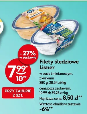 Filety śledziowe w sosie śmietanowym z kurkami Lisner promocja w Żabka