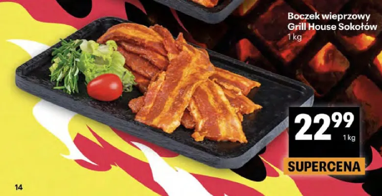 Boczek wieprzowy Grill House Sokołów promocja w Delikatesy Centrum