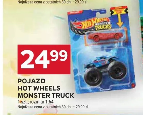 Pojazd Hot Wheels Monster Truck rozmiar 1:64 promocja w Stokrotka