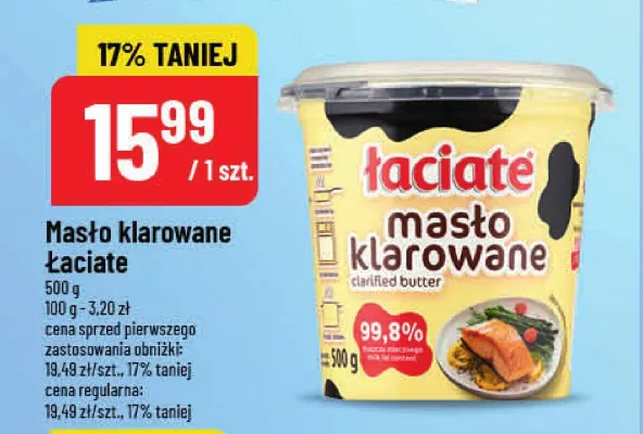Masło klarowane Łaciate promocja w POLOmarket
