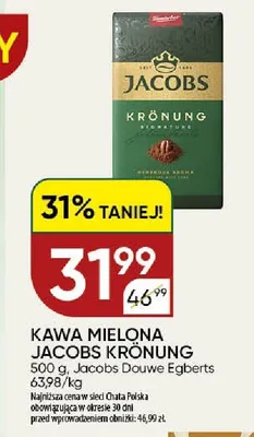 Kawa mielona Jacobs Krönung promocja w Chata Polska