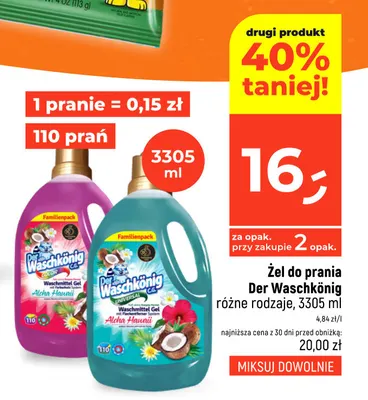 Żel do prania Der Waschkönig Universal promocja w Dealz