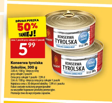 Konserwa tyrolska Sokołów promocja w Twój Market
