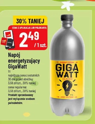 Napój energetyzujący GigaWatt Classic promocja w POLOmarket