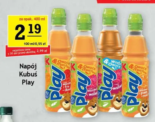 Napój Kubuś Play marchew czerwone jabłko promocja w Gram Market