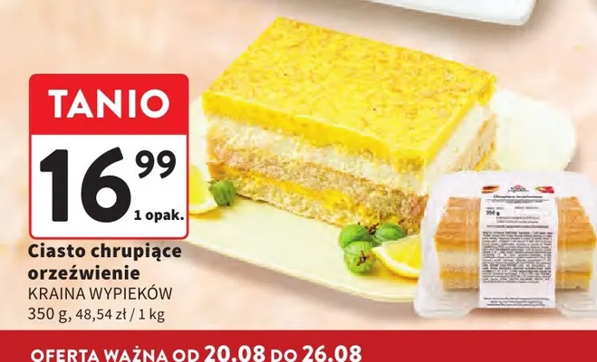 Ciasto chrupiące orzeźwienie Kraina Wypieków promocja w Intermarche