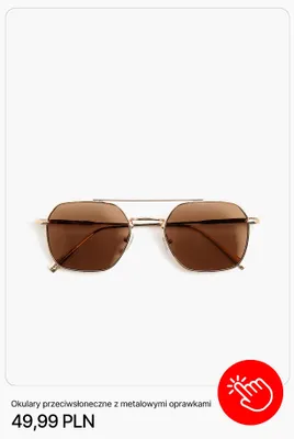 Okulary przeciwsłoneczne z metalowymi oprawkami Cropp promocja w Cropp