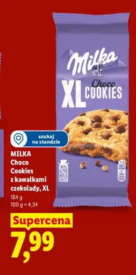 Ciastka Milka Choco Cookies z kawałkami czekolady XL promocja w Lidl