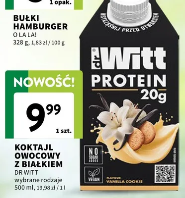 Koktajl owocowy z białkiem wybrane rodzaje promocja w Intermarche