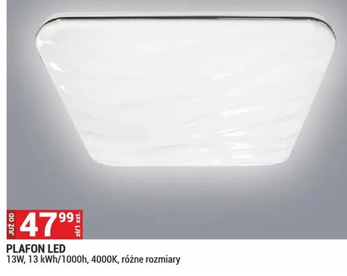 Plafon LED 13W, 13 kWh/1000h, 4000K, różne rozmiary promocja w Merkury Market
