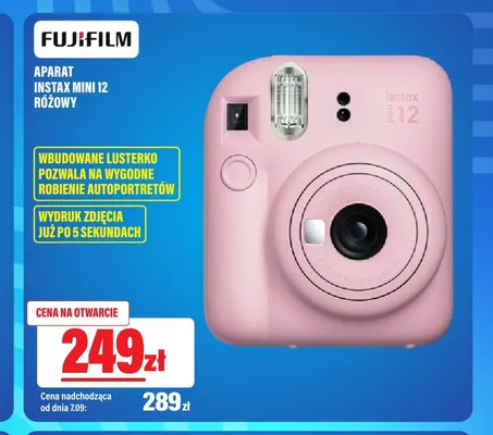 Aparat Fujifilm Instax mini 12 różowy promocja w RTV EURO AGD