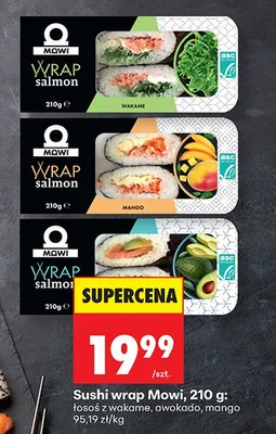 Sushi wrap łosoś z wakame promocja w Biedronka