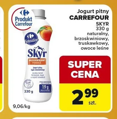 Jogurt pitny Carrefour Sensation Skyr owoce leśne promocja w Carrefour Express