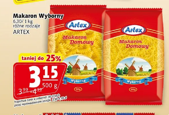 Makaron Wyborny Artex promocja w Prim Market