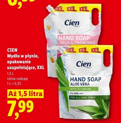 Mydło w płynie Cien Lotus & Chamomile opakowanie uzupełniające XXL promocja w Lidl