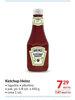 Ketchup Heinz łagodny promocja w Makro