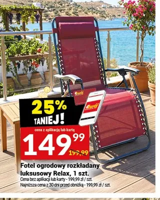 Fotel ogrodowy rozkładany luksusowy Relax promocja w Twój Market
