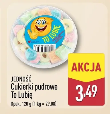 Cukierki pudrowe To Lubię Jedność promocja w Aldi