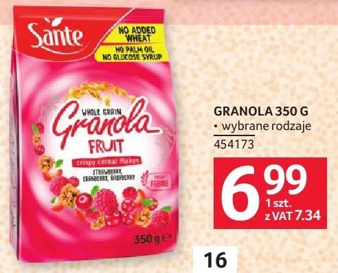 Granola Sante Granola Fruit 350 g promocja w Selgros