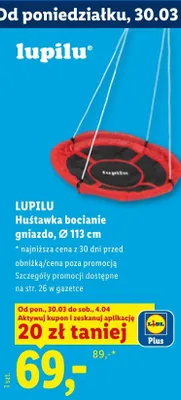 Huśtawka bocianie gniazdo promocja w Lidl