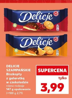 Biszkopty z galaretką Delicje Szampańskie wiśniowe promocja w Kaufland