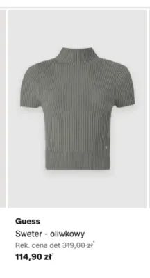 Sweter Guess oliwkowy promocja w Lounge by Zalando