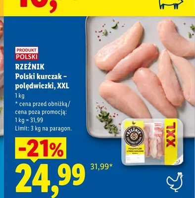 Polski kurczak polędwiczki XXL Rzeźnik promocja w Lidl