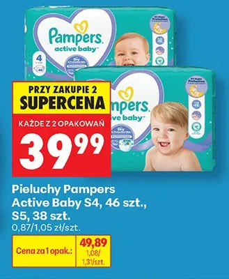 Pieluchy Pampers Active Baby S5 promocja w Biedronka