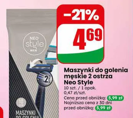 Maszynki do golenia męskie 2 ostrza Neo Style promocja w Dino