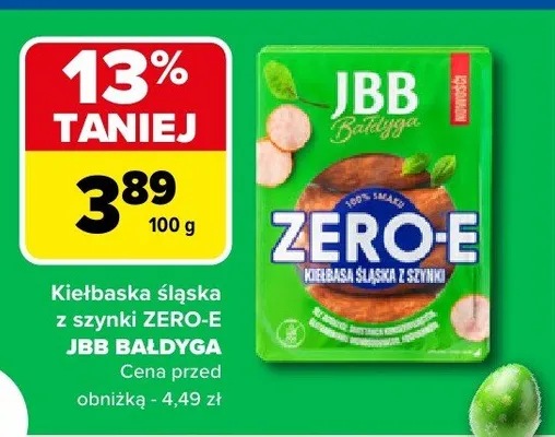 Kiełbaska śląska z szynki ZERO-E promocja w Carrefour