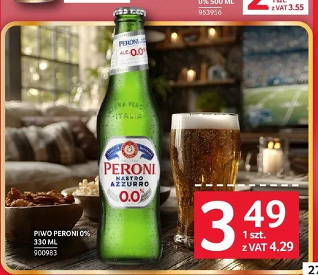 Piwo bezalkoholowe Peroni 0% promocja w Selgros