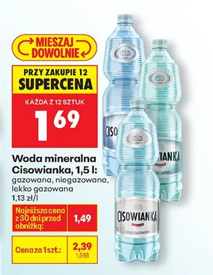 Woda mineralna gazowana promocja w Biedronka