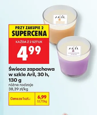 Świeca zapachowa w szkle Aril Vanilla Orange promocja w Biedronka