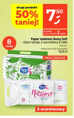 Papier toaletowy Bunny Soft Naturesse 3-warstwowy 8-pak promocja w Dealz