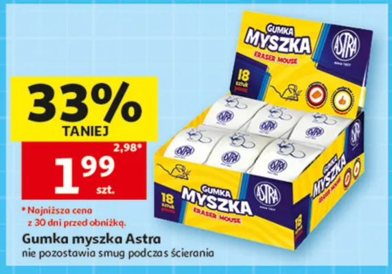 Gumka myszka Astra promocja w Auchan
