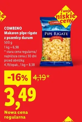 Makaron pipe rigate z pszenicy durum promocja w Lidl