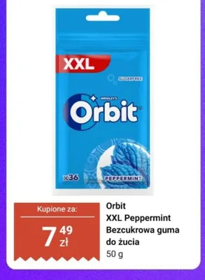 Guma do żucia Orbit XXL Peppermint bezcukrowa promocja w Dino